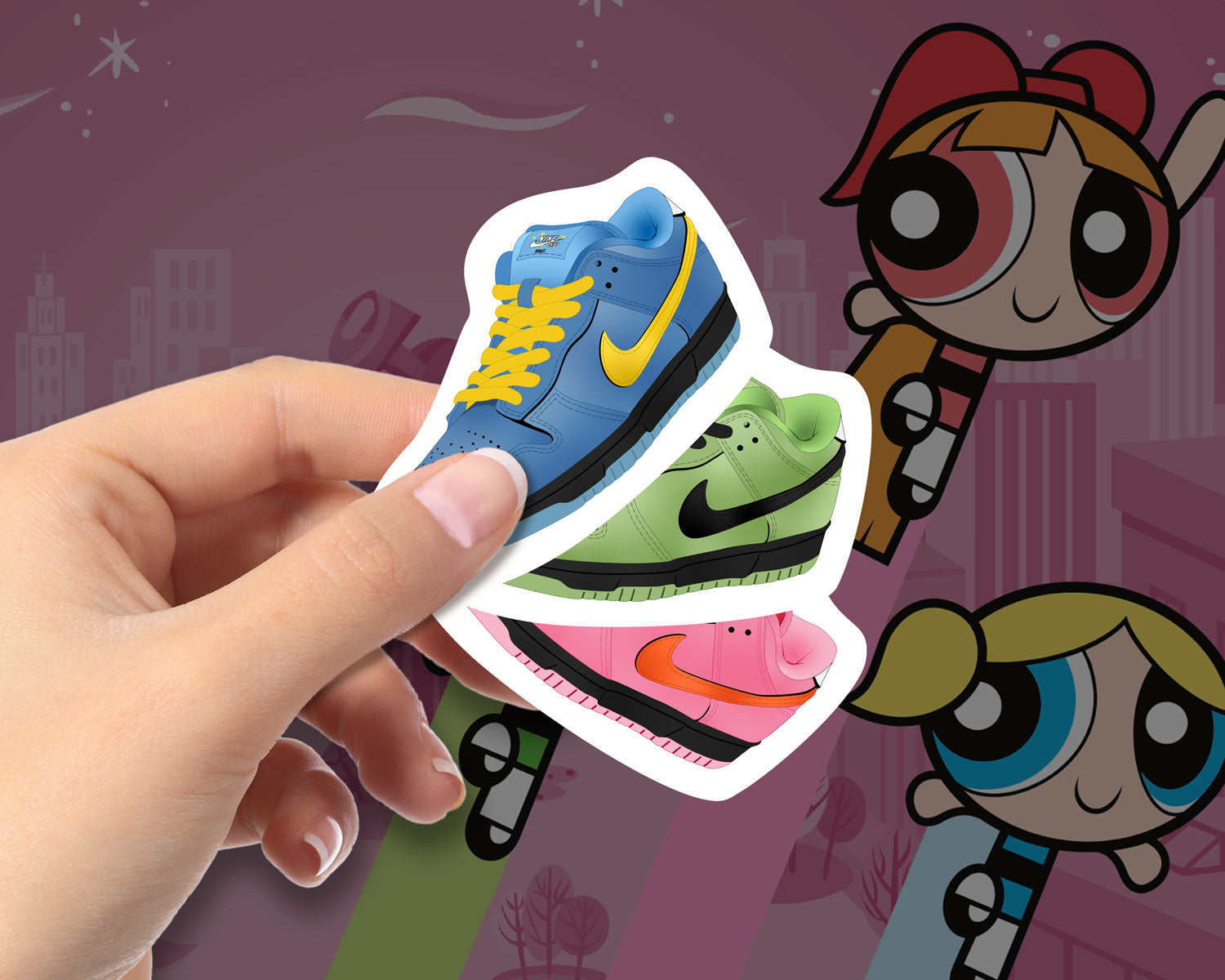 Powerpuff Girls x Nike SB Dunk Low Sticker Pack