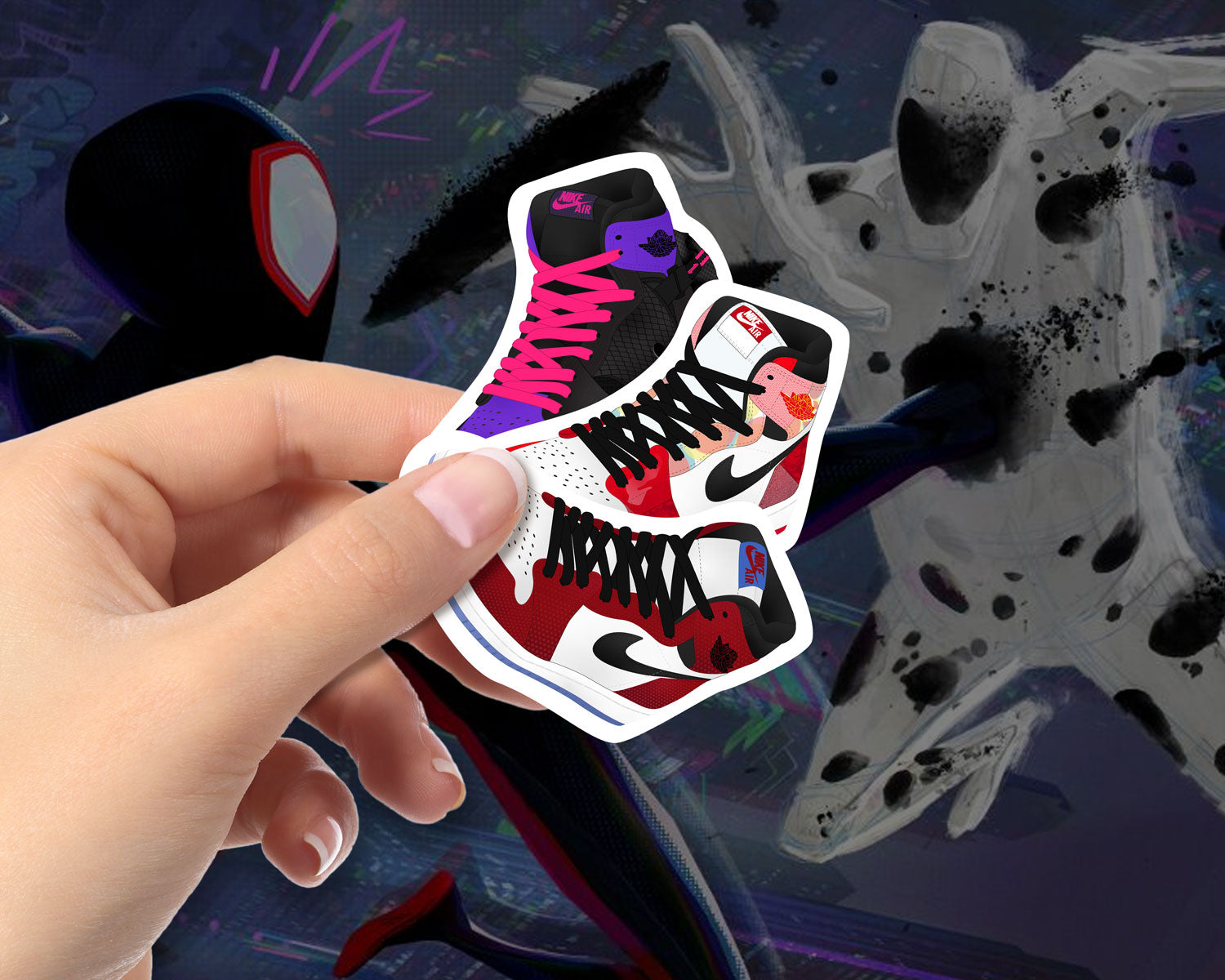 Air Jordan 1 Miles Morales Spider-Man Sneaker Sticker Pack