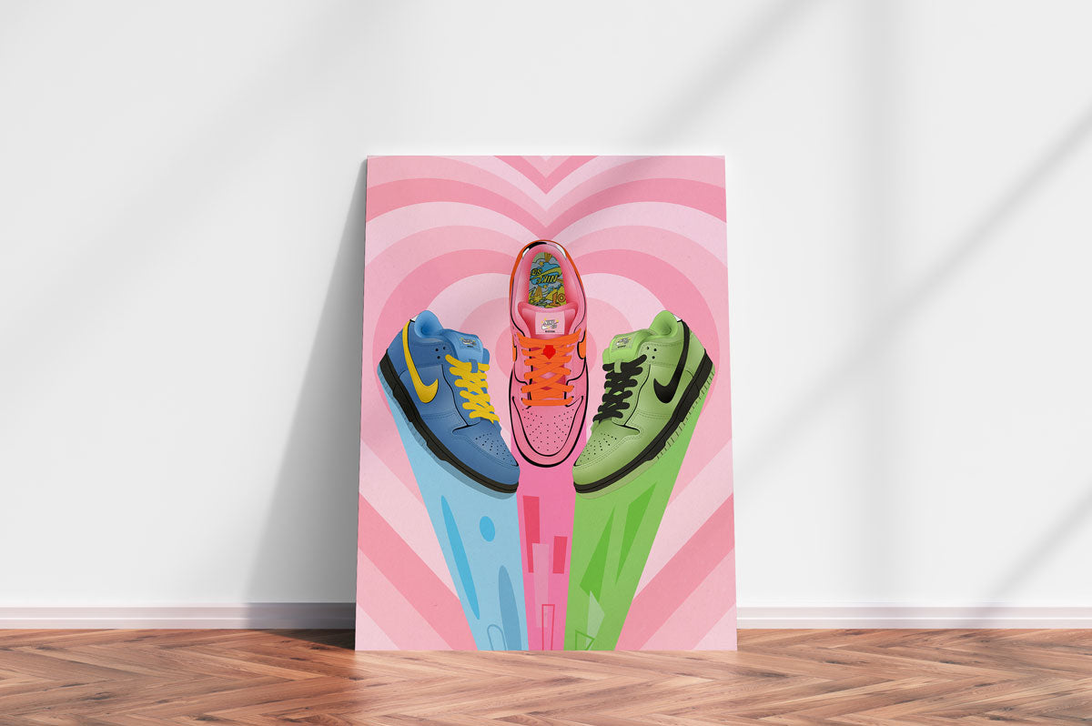 Powerpuff Girls x Nike SB Dunk Poster