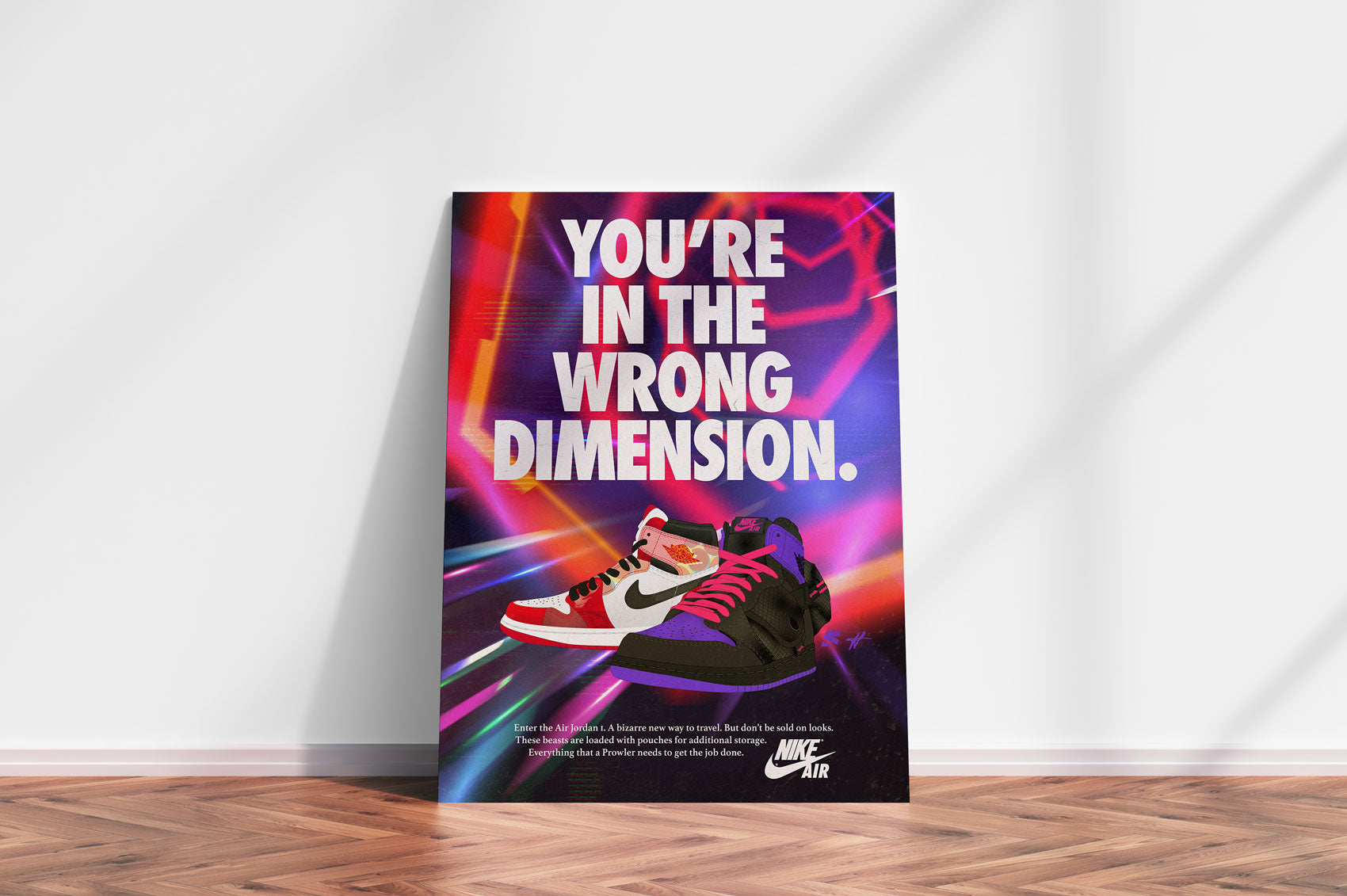 Spider-Verse Earth 42 Air Jordan 1 Poster - You're In The Wrong Dimension