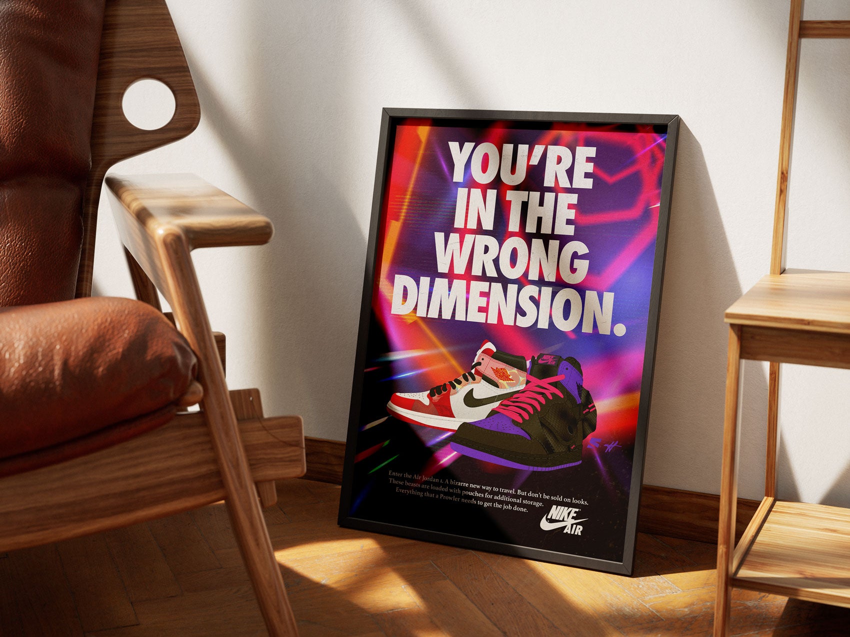 Spider-Verse Earth 42 Air Jordan 1 Poster - You're In The Wrong Dimension