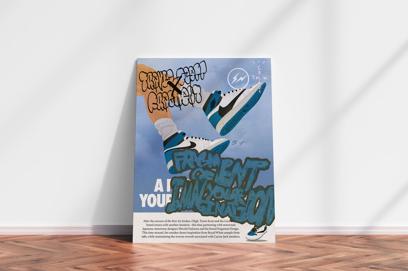 Travis Scott/Fragment x Air Jordan 1 Poster - A Fragment of Your Imagination