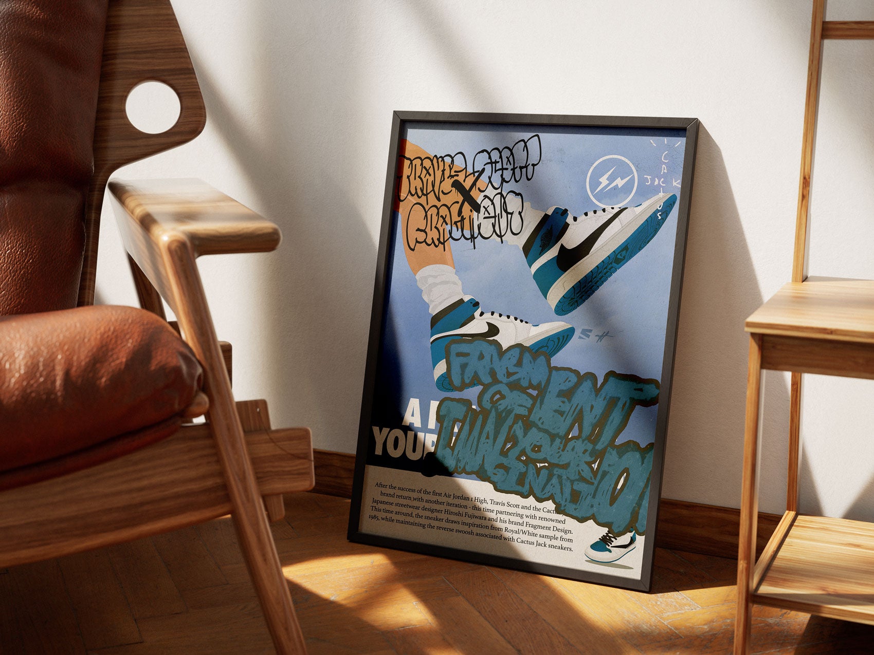 Travis Scott/Fragment x Air Jordan 1 Poster - A Fragment of Your Imagination
