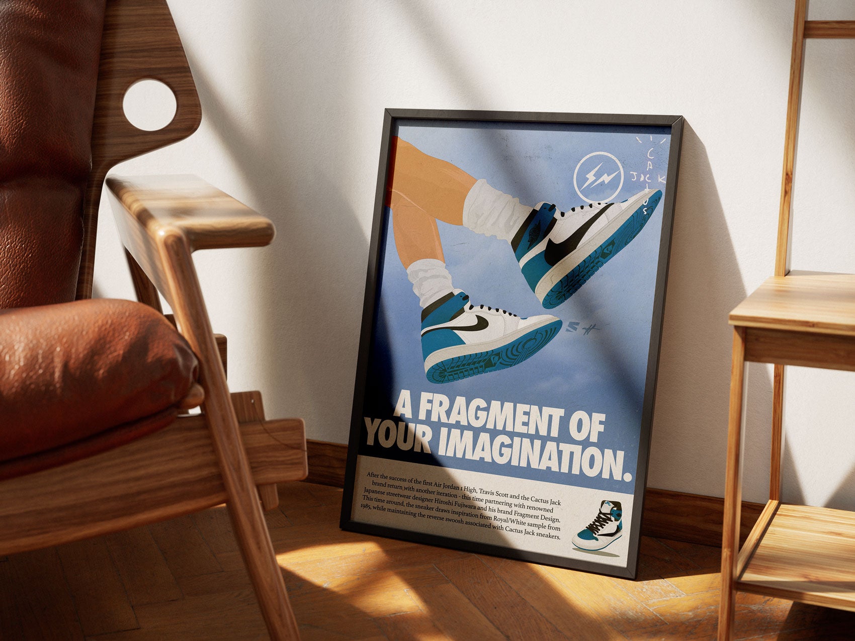 Travis Scott Fragment x Air Jordan 1 Poster A Fragment of Your Imagi Vectored Studios