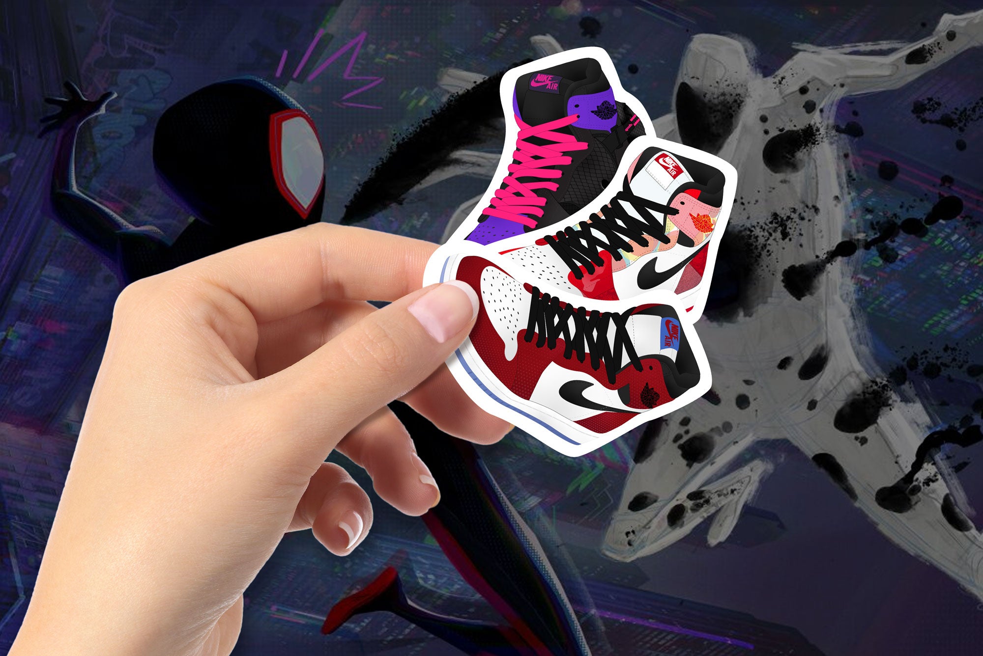 Air Jordan 1 Miles Morales Spider-Man Sneaker Sticker Pack