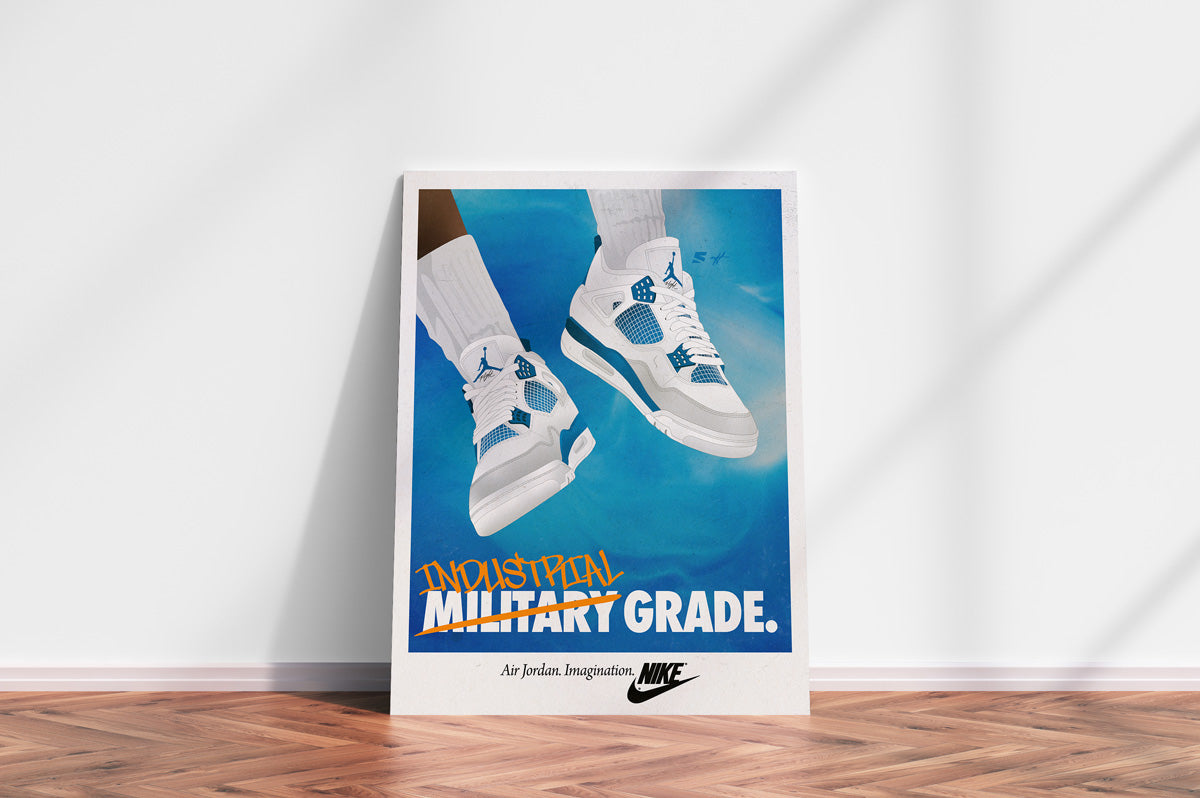 Air Jordan 4 Industrial Blue/Military Blue Poster – Vectored Studios
