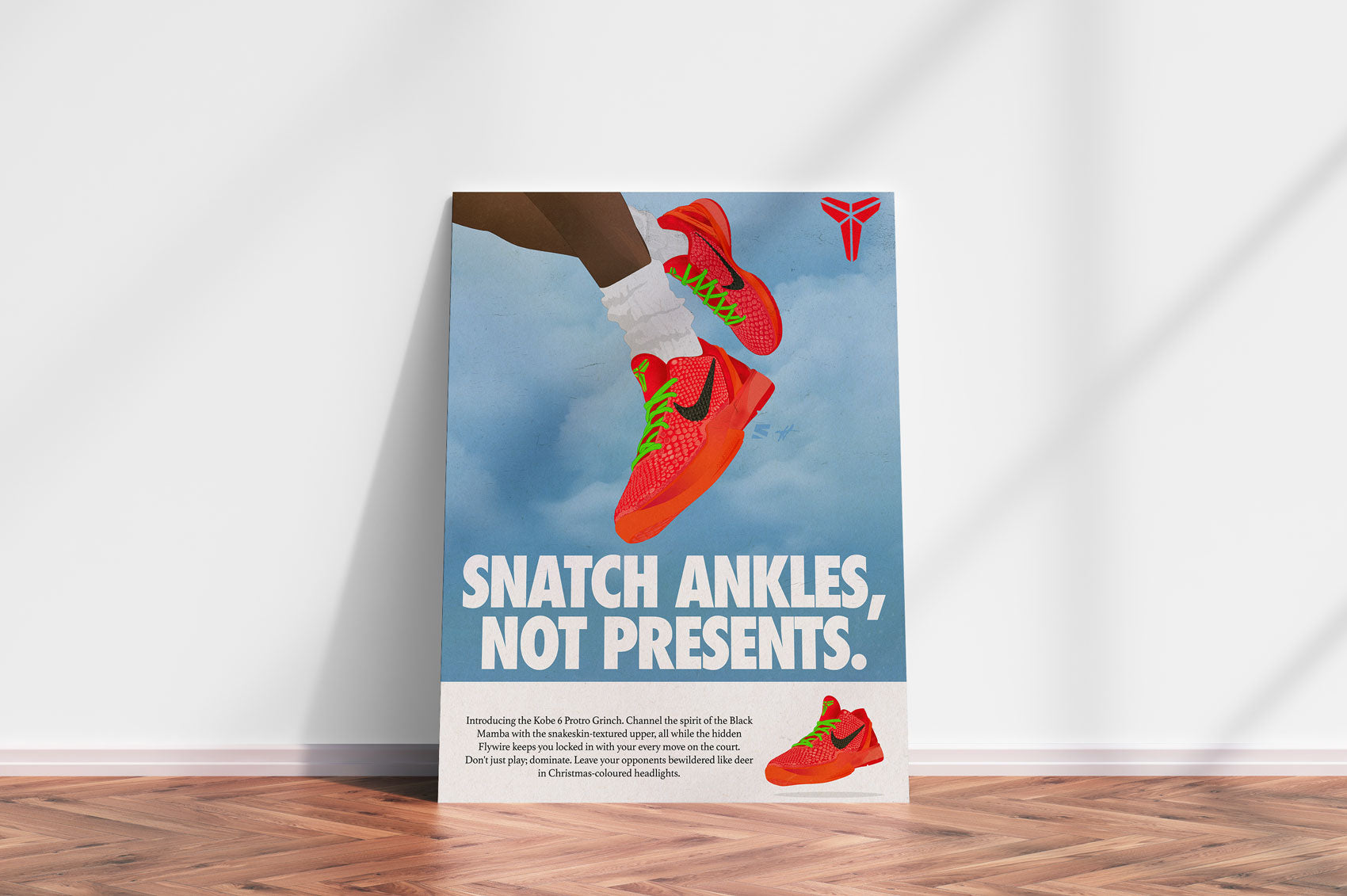 Snatch Ankles, Not Presents - Nike Kobe 6 Reverse Grinch Poster