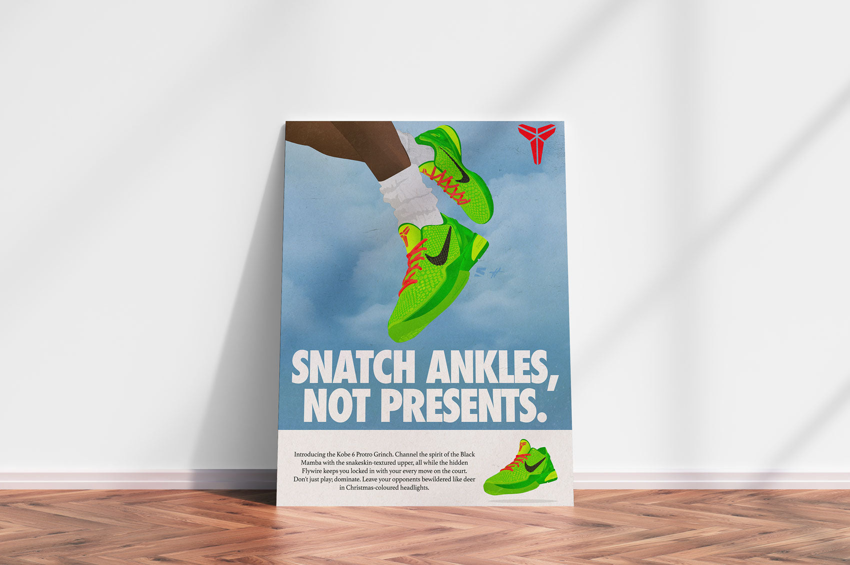 Snatch Ankles, Not Presents - Nike Kobe 6 Grinch Poster
