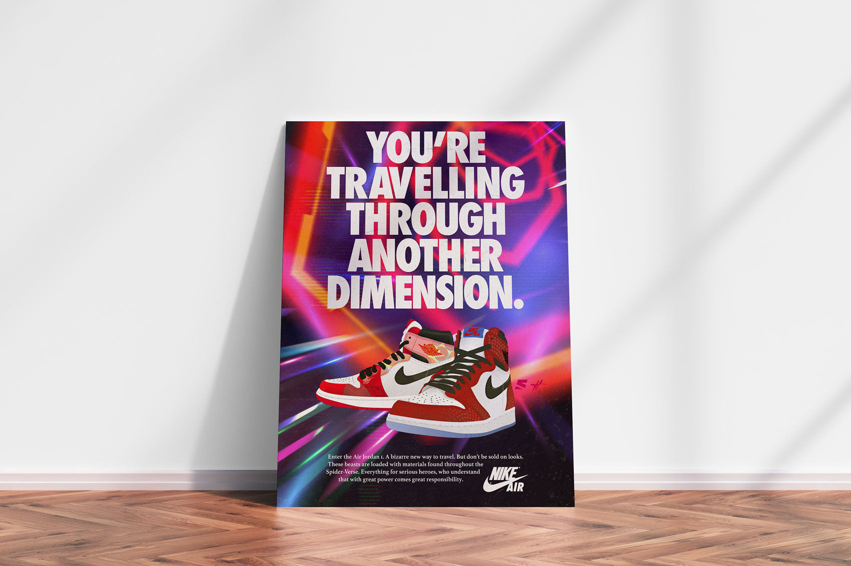 Spider-Verse Air Jordan 1 Poster - You're Travelling Through Another Dimension