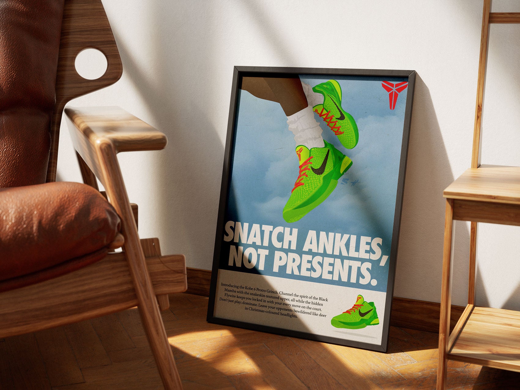 Snatch Ankles, Not Presents - Nike Kobe 6 Grinch Poster