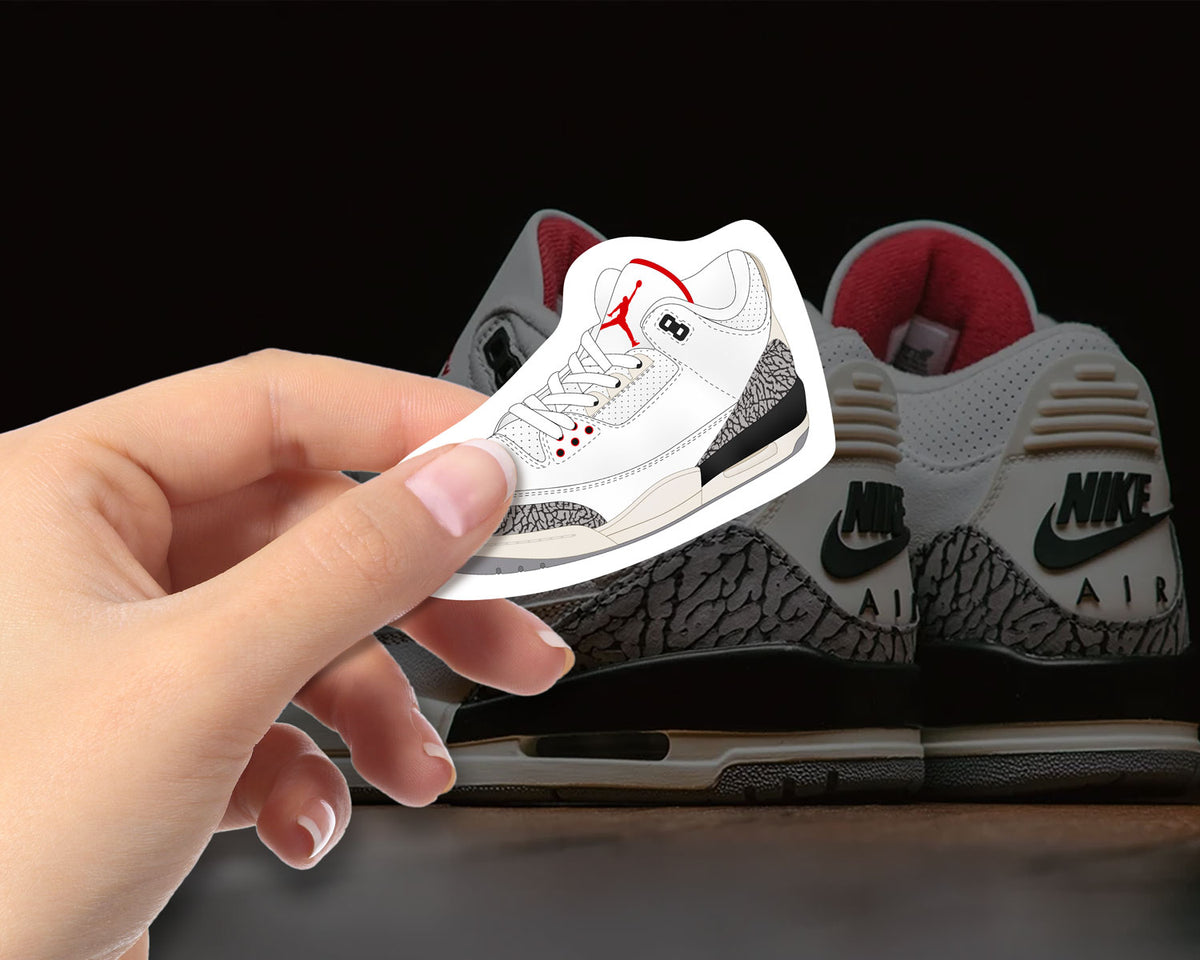 Air Jordan 3 White Cement 'Reimagined' Sticker – Vectored Studios