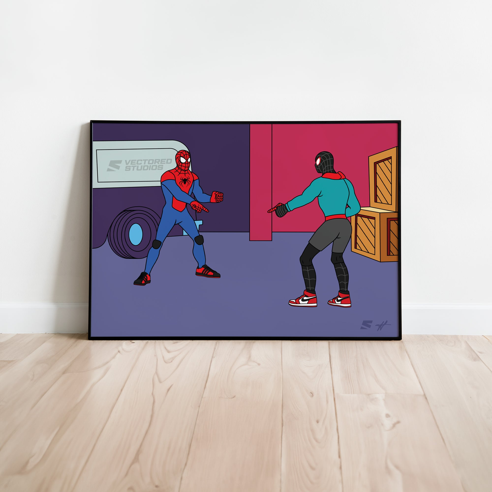 Spiderman Miles Morales Pointing Meme Poster - SALE
